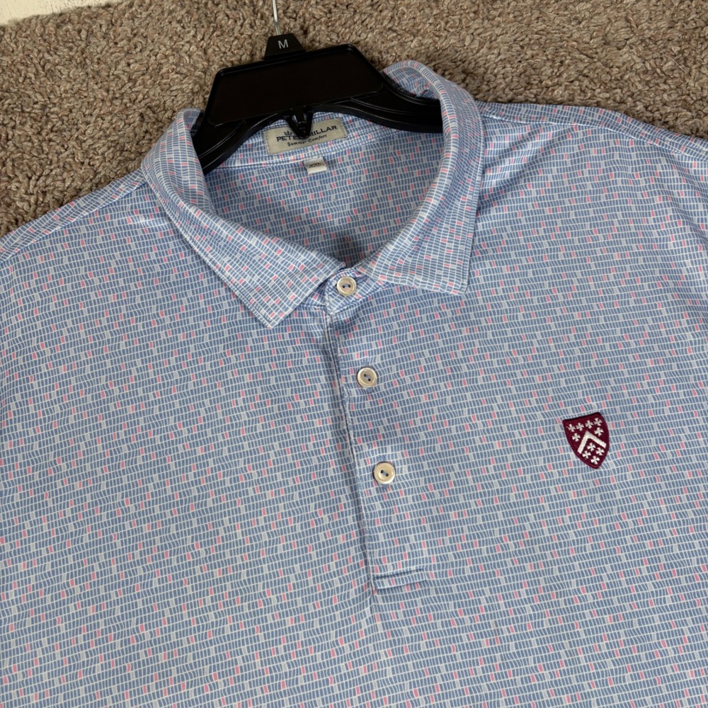 Peter Millar Mens XXL Summer Comfort Polo Shirt Berkeley College Yale Geometric
